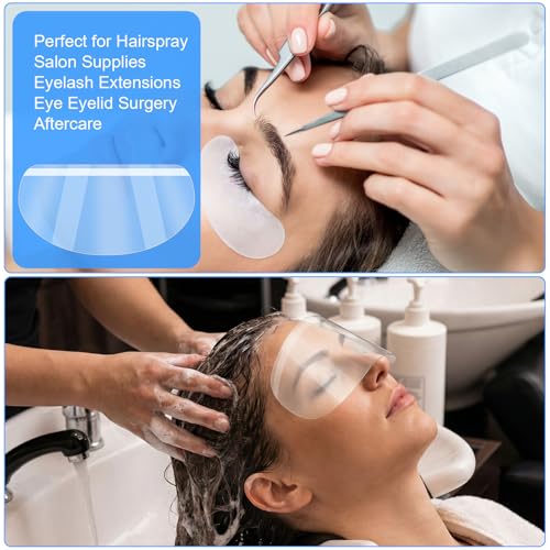 AOZUO 500 Pcs Shower Face Eye Shields, Microblading Permanent Makeup Shower Visor for Adults Disposable Face Shields Masks Protective Eyebrow Showers Visors for Hairspray Salon Eyelid Aftercare - Thumbnail 6