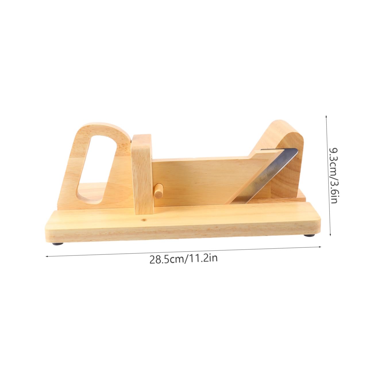 VICASKY Holz Wurstschneider mit Edelstahlklinge Manuell Robustes Eichenholz Küchen Gadget für Hot Dog und Wurstaufschnitt Handlicher Fleischschneider für Camping und Picknick