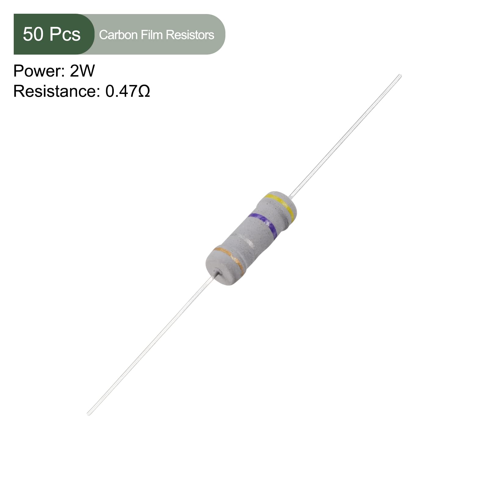 Produktbild von 50 Stück Kohleschicht-Widerstände – 150 Ohm, 5%, 2W, Axial – NEU