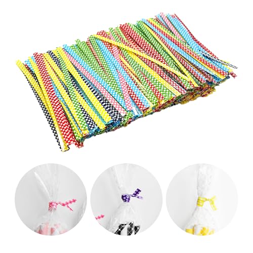 Bliceon Lot de 600 attaches torsadées en PET de couleurs mélangées pour sacs de bonbons, sacs à friandises, sacs de café, collations, gâteaux, pops - 6 couleurs