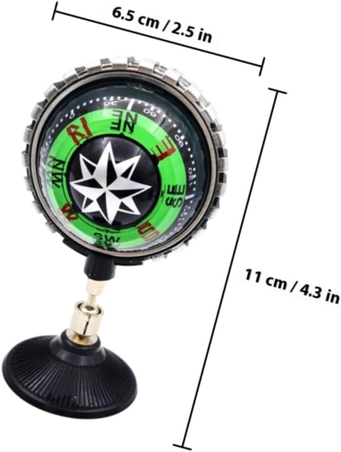 Abaodam 2pcs Adjustable Ball Compass for Car Boat Truck Dashboard Mount Abs Material Vibrant Green Color Multi-Function Automotive Navigation Tool for Outdoor Use