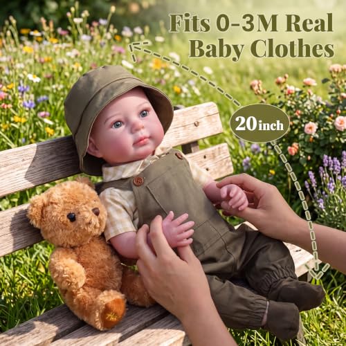 Muñeco bebé realista BABESIDE 20 pulgadas suave y posable miniatura 7