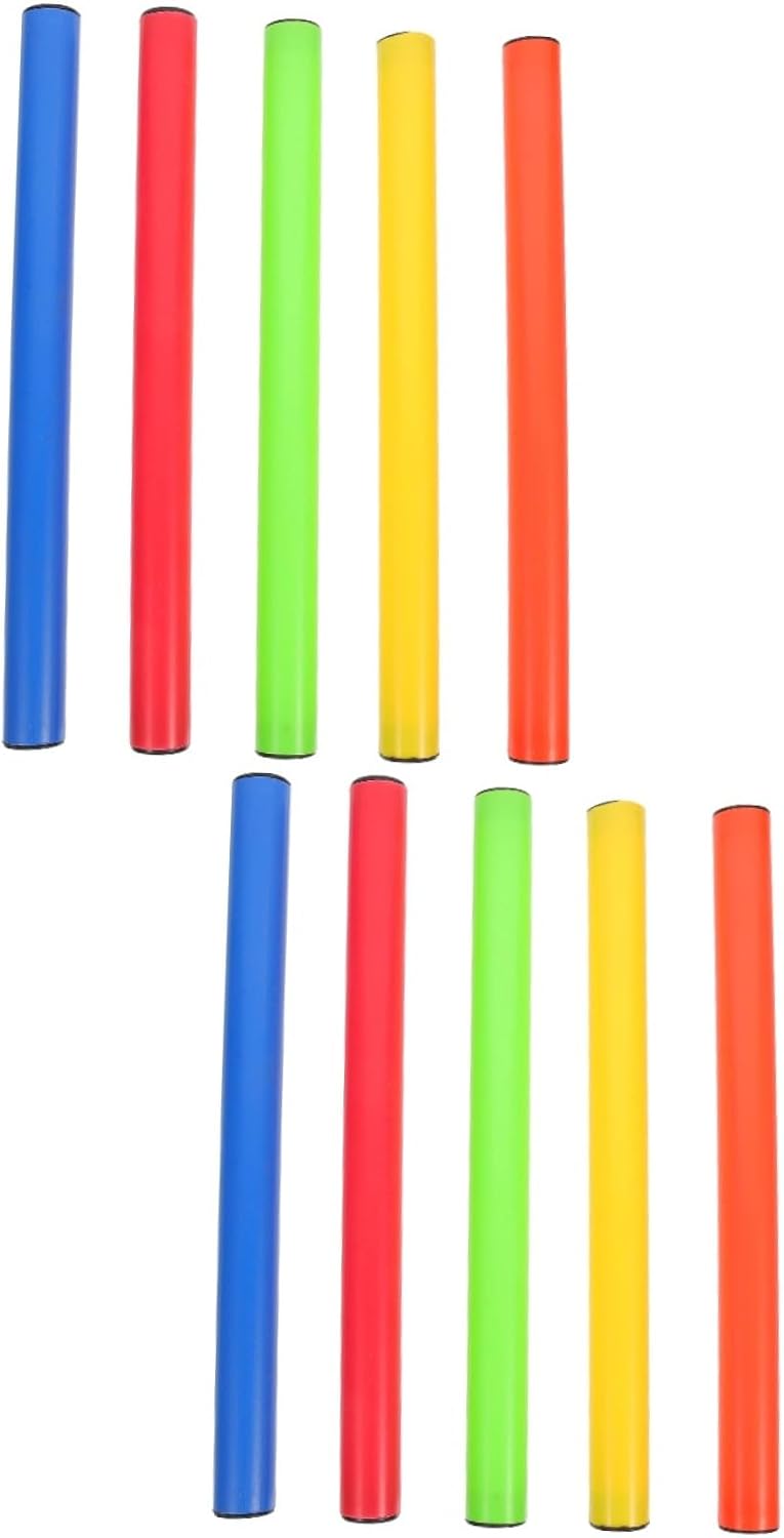 BESPORTBLE 10pcs Reusable Relay Sticks for School Competitions Lightweight and Running Tools for Track Events Comfortable Grip for All Ages Bright Colors