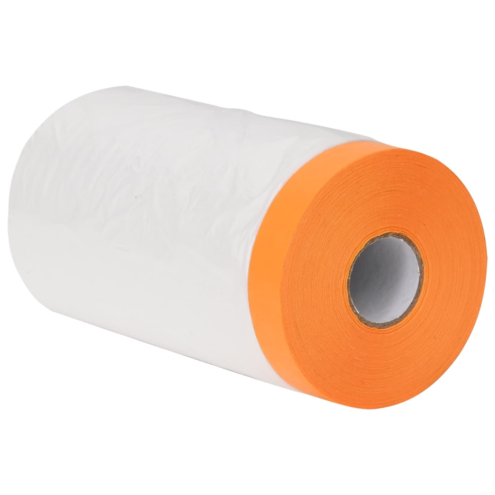 Pellicola antipolvere con nastro adesivo trasparente in HDPE, 110 x 3300 cm, confezione da 6 pezzi, per ristrutturazione di interni, protezione dalla polvere per pavimenti, mobili, pareti