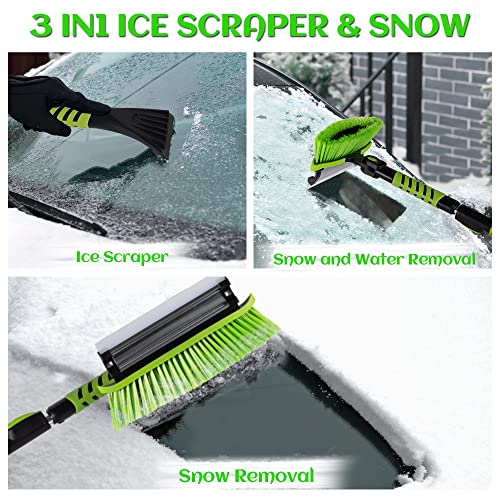 Heqiebxk Snow Brush Car Ice Scraper - Extendable 42” Windshield Snow Broom With Foam Grip No Scratch For Suv, Truck #TOP2