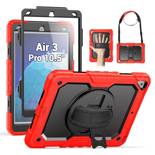 iPad Air 3�P�[�X iPad Pro 10.5�P�[�X SEYMAC [�n���h�X�g���b�v&�V�����_�[�X�g���b�v] �y���V���z���_�[ 360�x��]�X�^���h �t���{�f�B�ی�P�[�X �X�N���[���v���e�N�^�[�t�� iPad Air 3 2019/iPad Pr