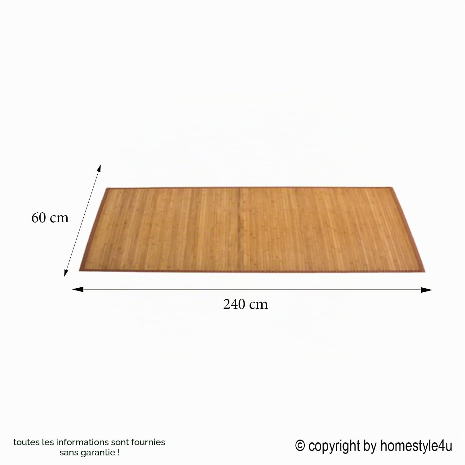Homestyle4u Tapis Tapis en Bambou, Marron, Simple