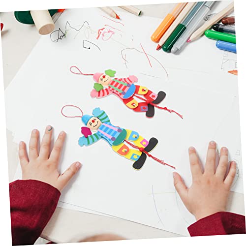 Hohopeti 2pcs Corda Puxe a Linha De Brinquedo De Palhaço Boneco De Madeira Marionete De Madeira Mari