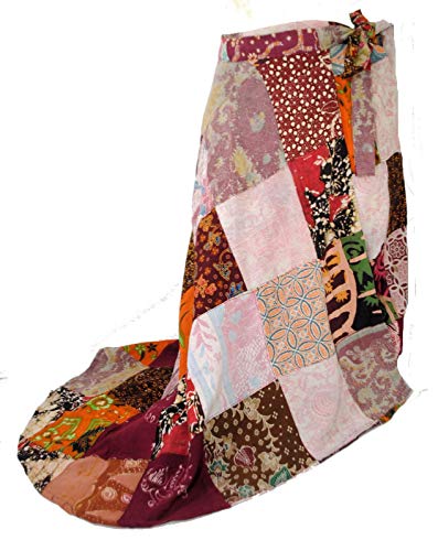 Terrpain Trading Ltd Women Patchwork Hippy Festival Bright Boho Multicoloured Gipsy Skirt OneSize 4022