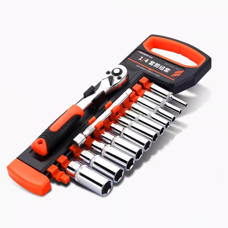 3/8-Inch Drive Metric 6-Point Standard Socket Wrench Set with Storage Rack(22-Piece), 6-24mm