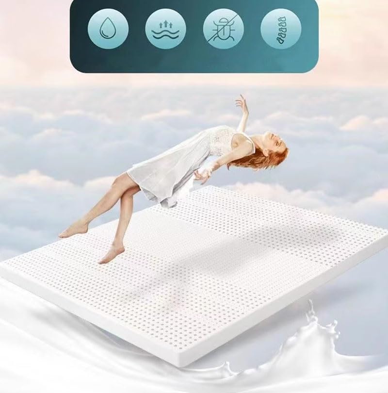 Materasso ipoallergenico in lattice naturale – raffreddamento 10 cm di spessore con supporto PC, dimensioni 100 x 190 cm, perfetto per chi soffre di allergie e sonno confortevole