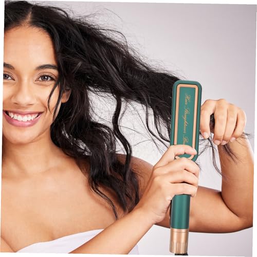 Plancha para el cabello portátil ajustable para mujeres, ligera con placas de cerámica, calentamiento rápido, anti-frizz y potenciadora del brillo, adecuada para cabello ondulado y rizado, enchufe estadounidense miniatura 7
