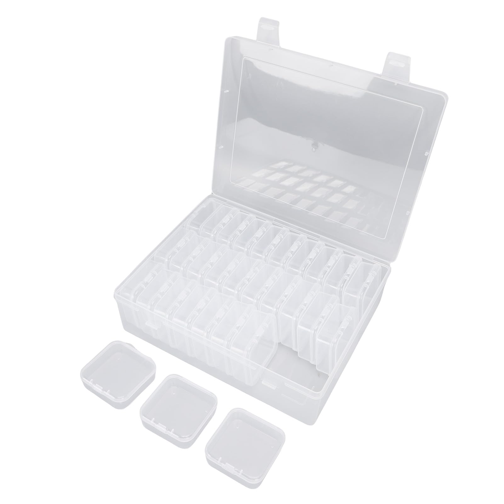 Mini conteneurs de stockage en plastique pour trier les strass sur votre bureau créatif