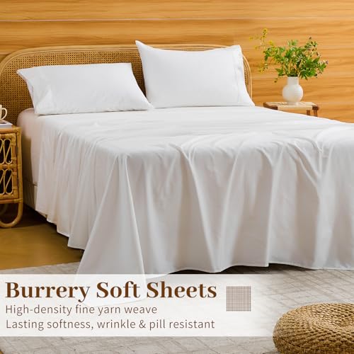 Image of Bedlifes 1000TC Egyptian Cotton Queen Sheets, 4Pcs 18-24 inch Extra Deep Pocket