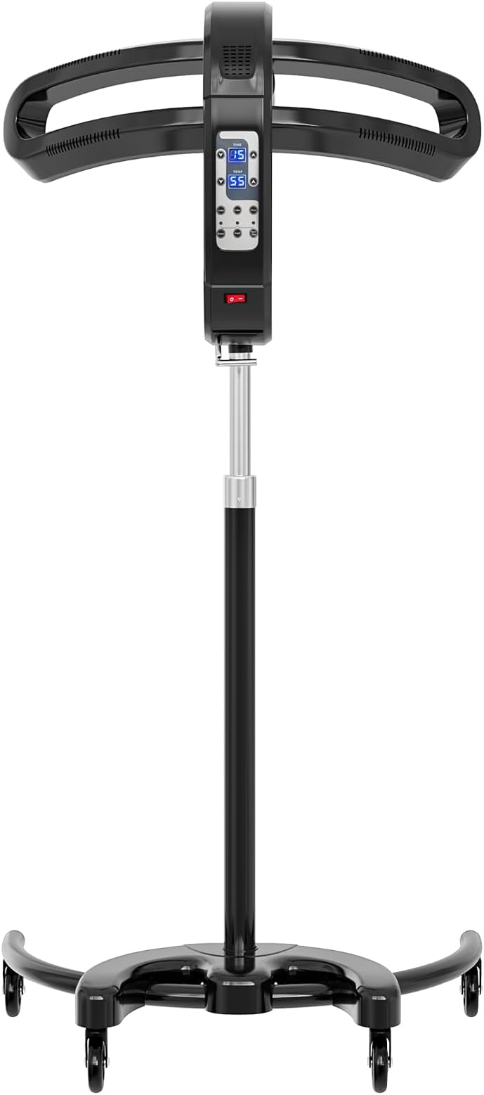 SyyBhb Professional Standing Hair Color Processor, Temperature & Angle Adjustable, 60-Minute Timing, Hair Dyeing/Perm Styling/Heating/Oil Treatment for Salon & Home Use