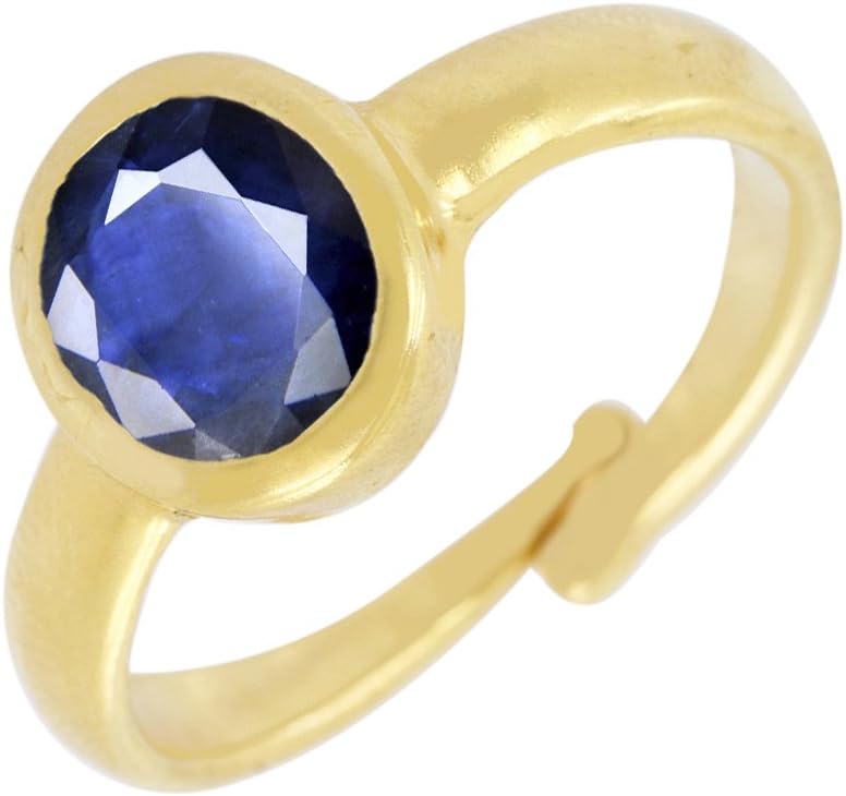 Bello 8.60 Ct Oval Mixed Blue Sapphire Gemstone Adjustable Panchdhatu Ring