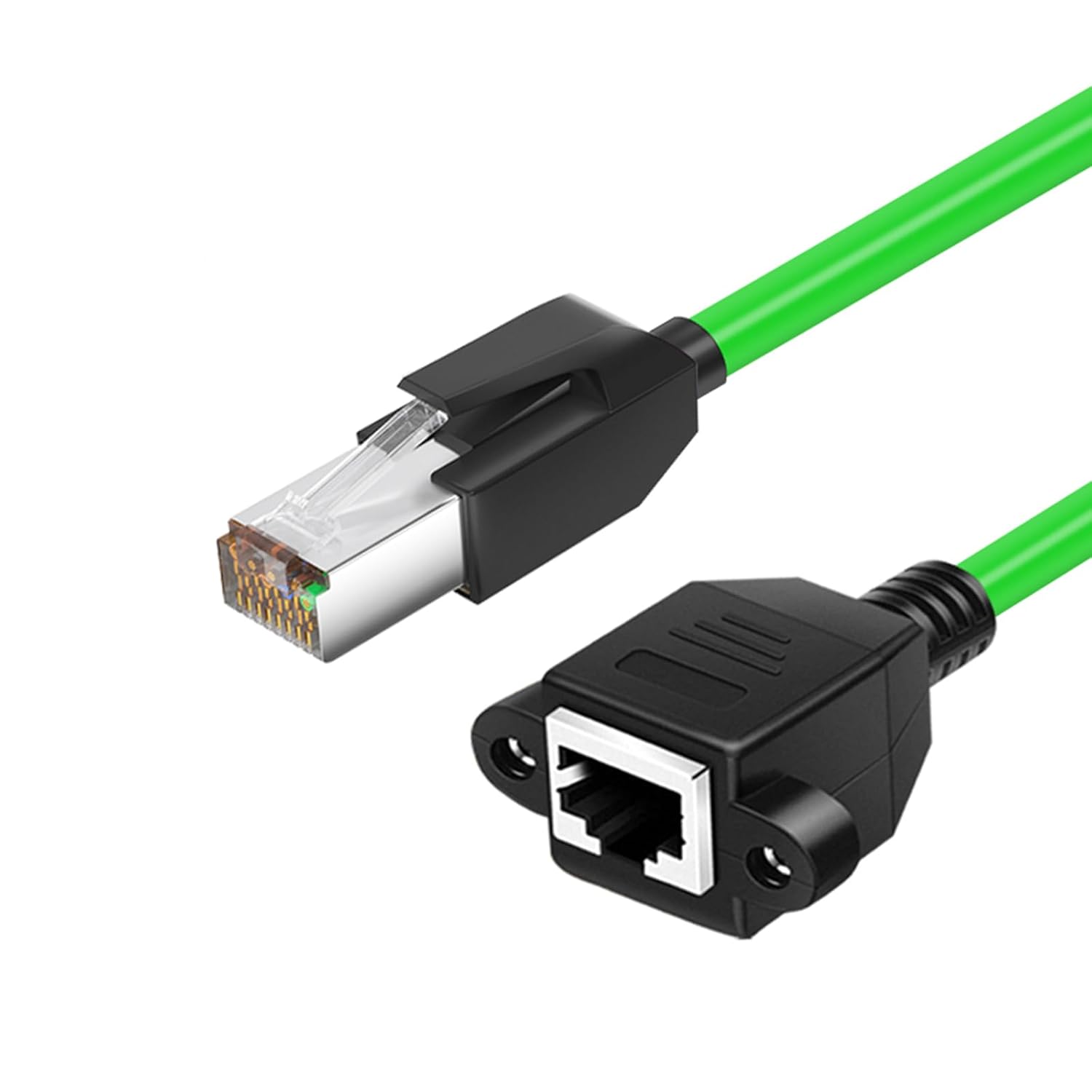 Industrial Shielded RJ45 Ethernet Cable - Ultra Flexible, Double Shielding for High-Speed Network Extension (Orange Cat7 M-F Ear,10Meters)