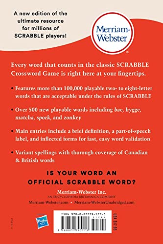 The Official Scrabble Players Dictionary, Seventh Ed., Newest Edition, 2023 Copyright, (Trade Paperback) #TOP1