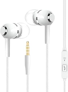 Wire Earbuds In-Ear Design With Microphone | 1/2" Noise Filter Earphones for Travel Aircraft Studio Training School Music