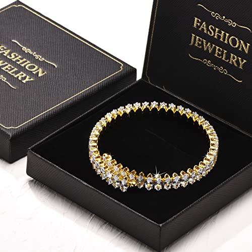 Cuff Tennis Bracelets For Women - Adjustable 8Mm Cubic Zirconia Dainty Classic Tennis Bracelet Fashion Jewelry Wedding Party Birthday Gift For Her Girlfriend Mom Wife Daughter Size 6.0-8.5 Inch #TOP5