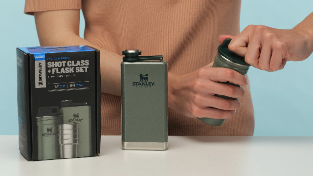 Stanley 1913 Adventure Pre-Party Shot Glasses Set + Hip Flask