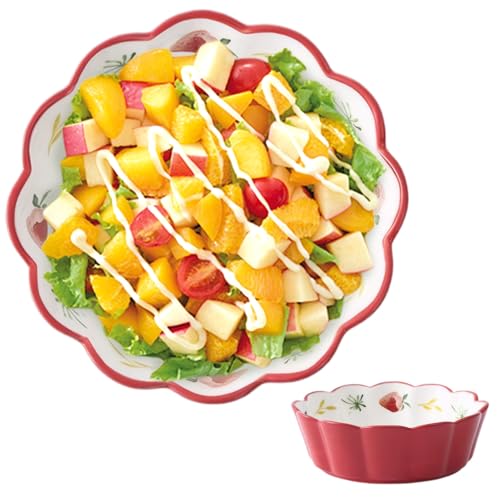 KYEQATY Plats de Cuisson pour Le Plat de Cuisson en céramique au Four avec Paquet à Tarte à Tarte à Bord ondulé et Lave-vaisse