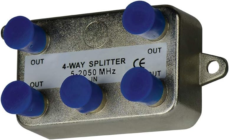 Legrand - OnQ 1X8 Enhanced Passive Video Splitter, Coaxial Cable Splitter for Quality Video, Cable Splitter Approved for Digital Cable, HDTV, and High-Speed Internet, 1GHz, VM1002
