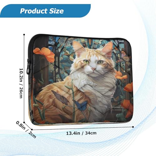 Funda para portátil con diseño de gato naranja 13-14 pulg miniatura 3