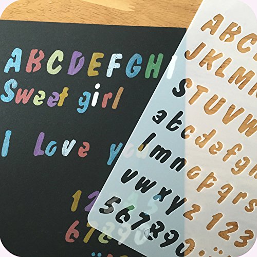 NouveLife Lot de 8 Pochoir Chiffre et Letter Pochoir Alphabet Peinture Réutilisable Souple Majuscule Minuscule Caractère de 1 à 3 cm pour Scrapbooking Carte d'Anniversaire Décoration Murale - Image 6