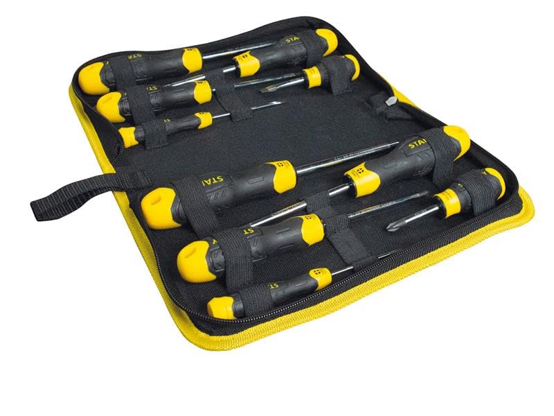 Stanley Cushion Grip™ Screwdriver Set in Wallet, 10 Piece, Constructed with an Ergonomic, bi-Material Handle