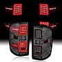AmeriLite for 2014-2018 Chevy Silverado 1500 2500 3500 GMC Sierra Smoke Lens LED Light Tube Taillights Pair - Driver and Passenger Side