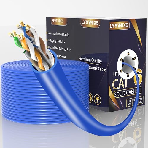 Lysymixs Cat6 Ethernet Cable 1000FT Channel Test Pass, Cat6 1000ft Ethernet Cable 23AWG Solid CCA,...
