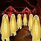 Set von 6 Solar Ghost Stake Lichter für Halloween Deko Outdoor, Scary Spooky Pathway Halloween Lichterkette für Außen Garten Patio Grab Party Dekor Wetterfest Rasen Zaun Veranda Balkon Deko Warm