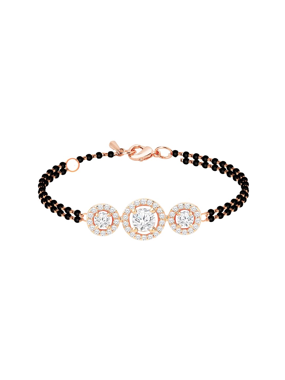 Stylish Black Beads Mangalsutra Brass Bracelet for Women | Fashion Bracelets for Women Adjustable-image-9