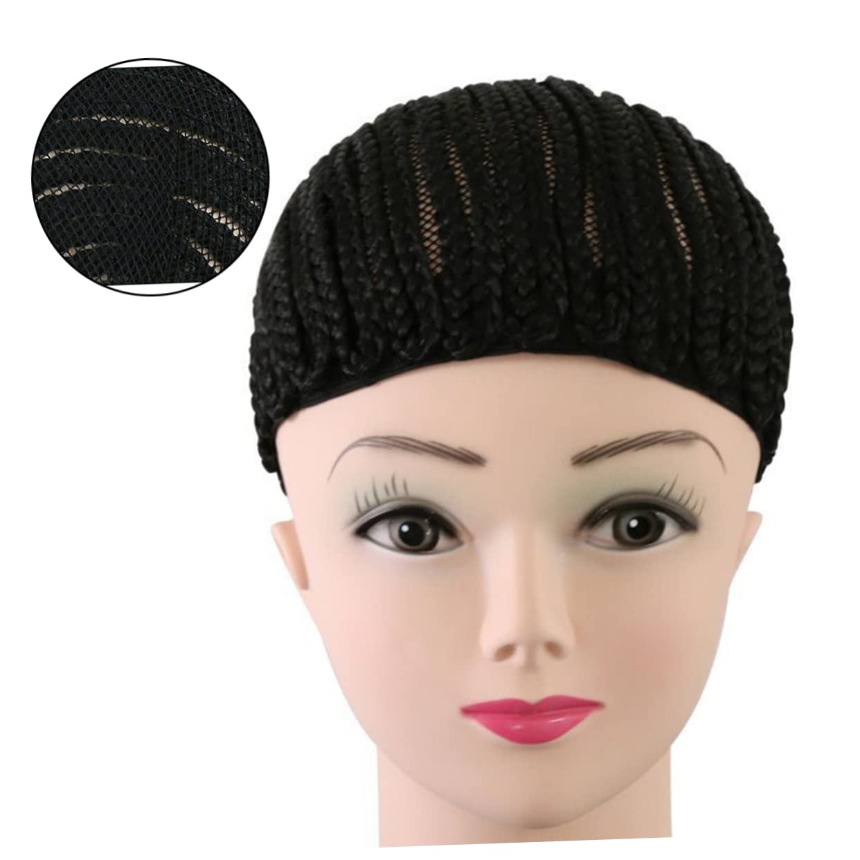 3 Piezas casquillo de la peluca wig cap gorro para pelucas gorra de cúpula de pelucas gorro trenzado agujas de ganchillo gorro de peluca de ganchillo gorras para hacer pelucas