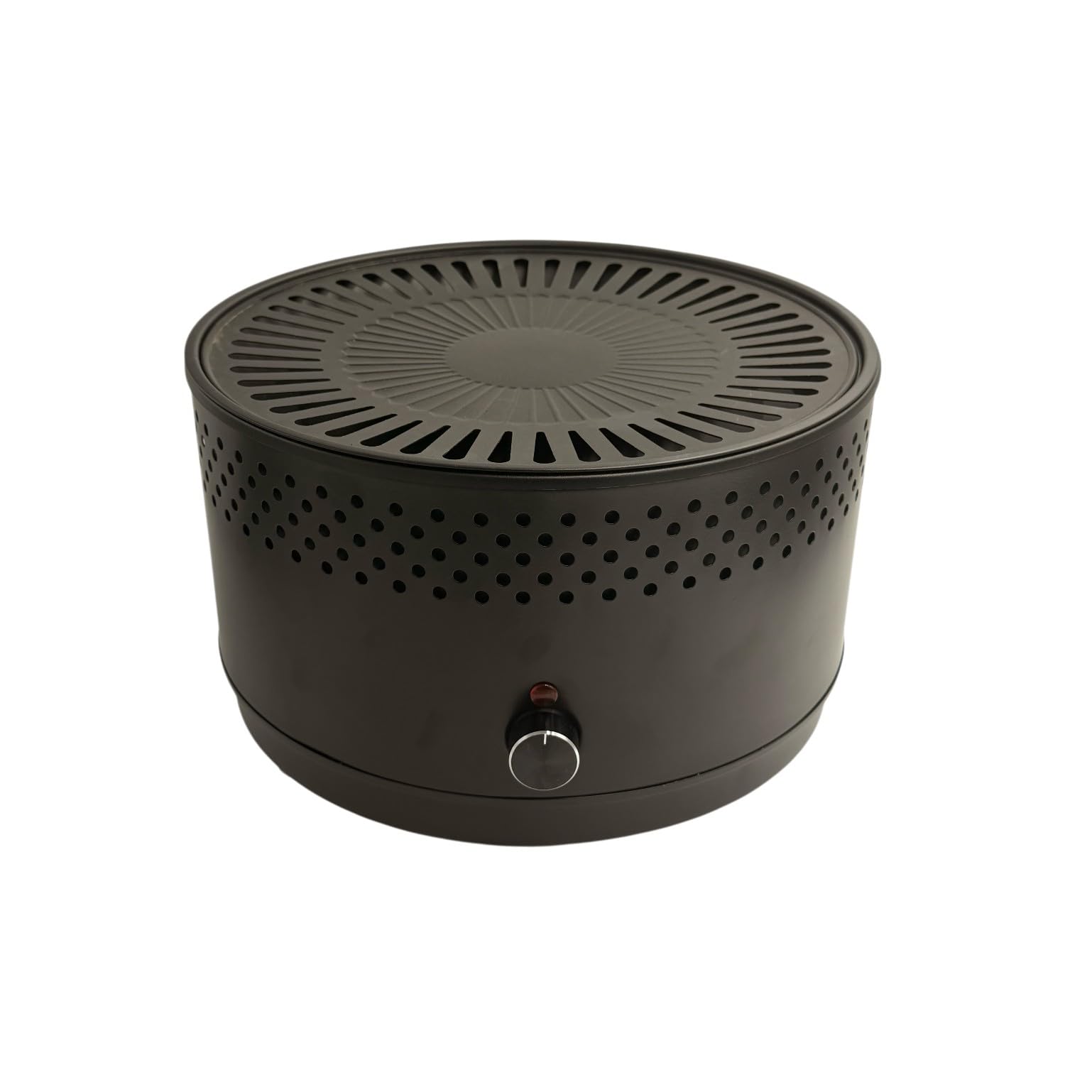3 PAGEN® Barbecue elettrico a carbonella con ventola, adatto per balcone, terrazza e parco, barbecue da campeggio senza fumo, piccolo e compatto, con pinza, pennello e custodia, diametro 29 cm