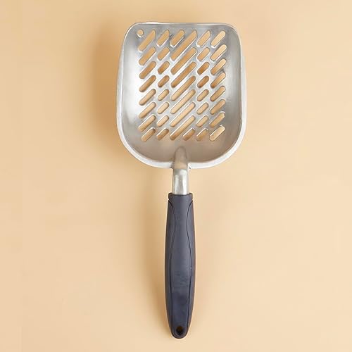 Miniatura 6 de Chi-buy Cuchara de arena para gatos de metal gigante de acero inoxidable con agujero oblicuo, tamaño 13.58 pulgadas de largo x 5.51 pulgadas de