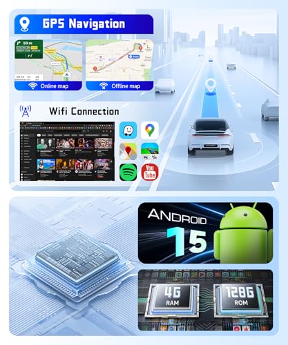 Image of 4G+128G Car Radio Stereo for Honda Civic 2016-2020, 9inch HD in-Cell Touch Screen /Android 15 /Wireless CarPlay /Android Auto /GPS /WiFi /5.0Bluetooth /FM /RDS /SWC /AHD Backup Camera