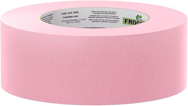 FrogTape 325 Pink High Temperature Performance Grade Masking Tape, Medium-High Adhesion, 48mm x 55m, 3 Rolls per Pack