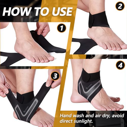 DiviDermy 2 StüCk Sprunggelenkbandage, Verstellbare KnöChelbandage, Flexible & Breathable, Stabilisierung & Schutz, FüR FußBall Laufen Radfahren, MäNner Und Frauen, L