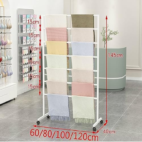 Mobile Storage Rack Freestanding Display Rack Tool Pegboard Garage,Metal Clothing Display Rack for Scarves Ties Coats Belts & TowelsFreestanding Commercial Scarf and Accessory Holder Stylish image 3