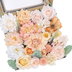 CEWOR Silk Flowers Artificial Flowers for DIY Wedding Bouquets Combo Centerpieces Arrangements Party Bridal Baby Shower Home Decorations