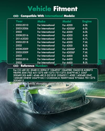 Image of SCITOO AC Compressor fit for International 4300 6.4L 2008-2016 | Fast Cooling, Ultra Low Noise (≤72 dB)Air Conditioner Compressor with Clutch, Easy Installation, 204815 509617 1064957