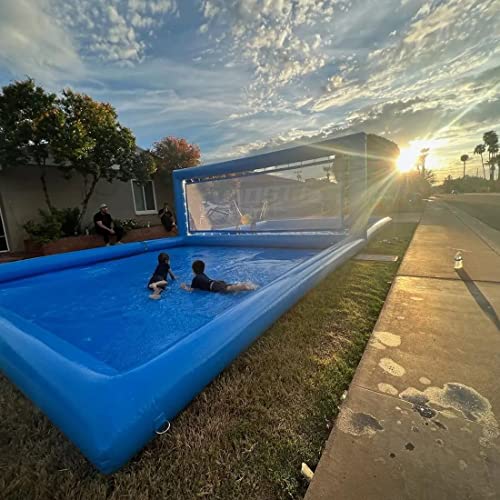 Lvaostt 33Ft Inflatable Volleyball Court Beach Pool Volleyball Net For Backyard Outdoor Training Game With 800W Air Pump, Volleyball Pool/Water Volleyball Field(33 X 16.5 X 6.9Ft) #TOP2