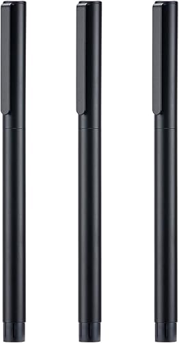 Juego de 3 bolígrafos estilográficos Jinhao 65 color negro, iridio ultra fino, punta extrafina y fina, bolígrafo de escritura suave con juego de