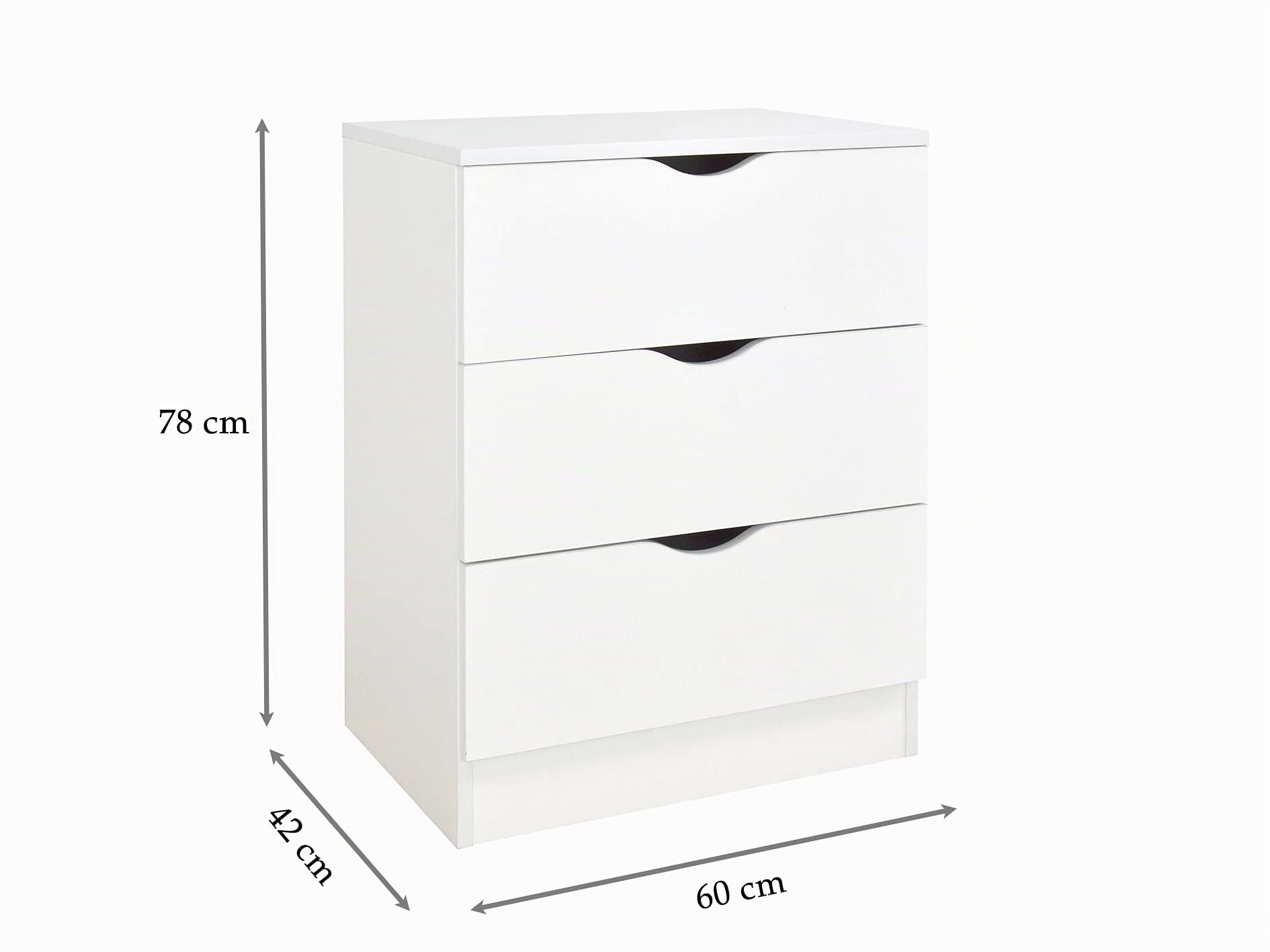 leomark Cajonera de Madera - Roma - Blanca Mesita con cajones, Armario de Dormitorio, Estilo escandinavo, a la habitación de los niños, Dim: 60 x 42 x 78 (H) cm (Unicornio)