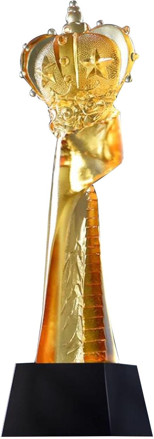 グレーズクラウン クリスタルトロフィー スポーツ大会の優勝トロフィー 年次総会会社チーム優秀従業員トロフィー 刻印可能 トロフィー・