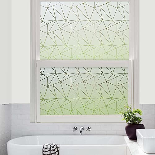 Windimiley Window Privacy Film Frosted Glass Window Clings: Heat Blocking Bathroom Frosting Window Sticker Opaque Removable Decorative Static Cling Non Adhesive Decals Window Cover(17.5X78.7In,Pure) #TOP5