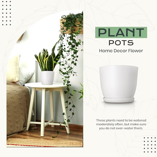 image for Utopia Home - Plant Pots Indoor with Drainage - 7/6.6/6/5.3/4.8 Inches