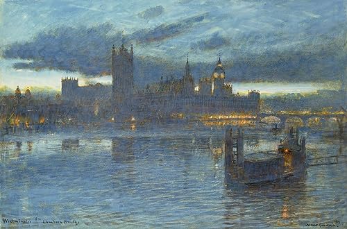 Tableaux sur toile Westminster par Albert Goodwin 60x90cm art moderne